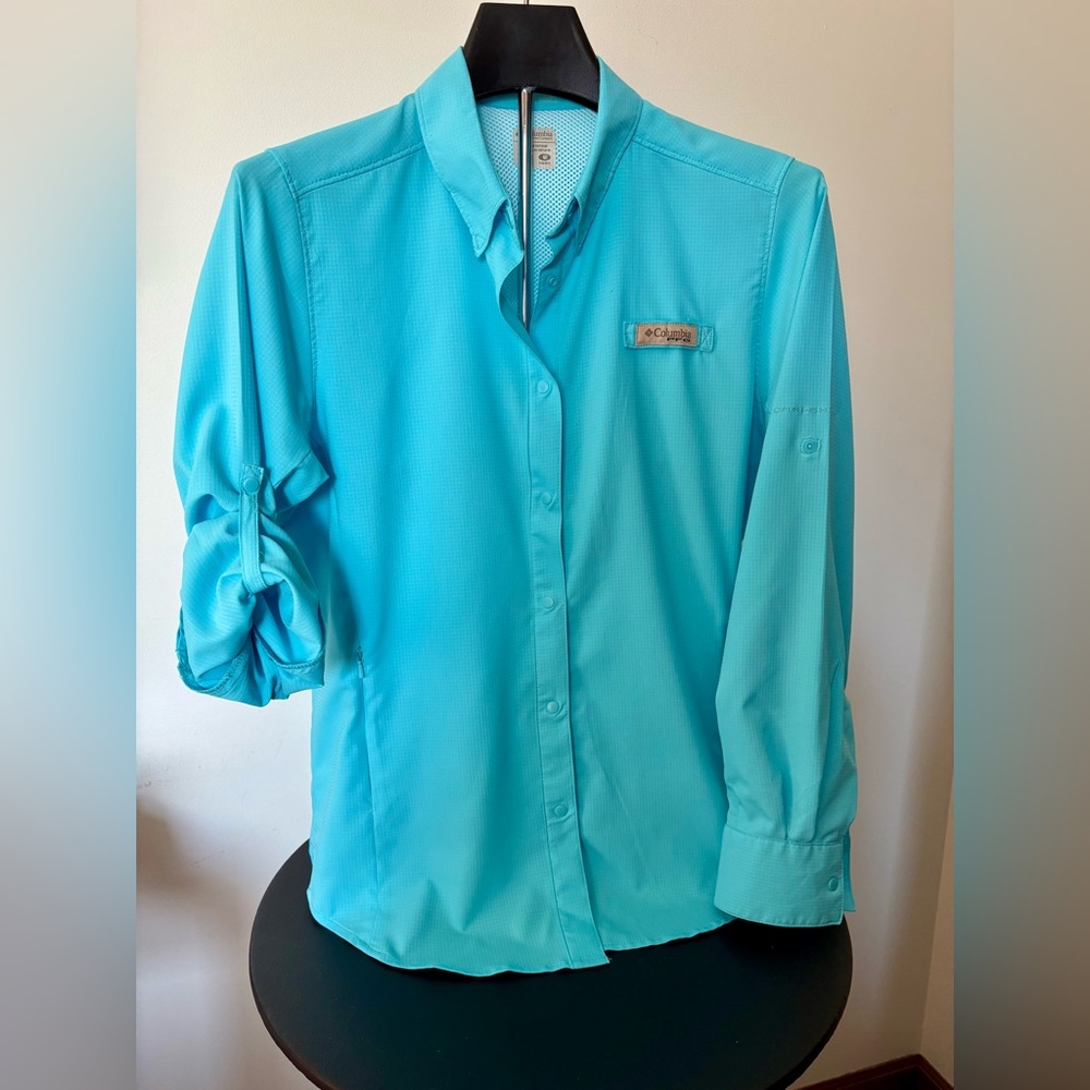 Columbia PFG “Tamiami II” Omni Shade Sun UPF40 Nylon Ladies Outdoor Shirt. Sz M